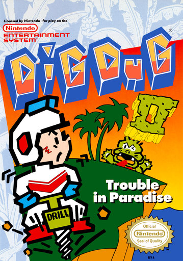 Dig Dug II - Trouble in Paradise (USA) box art